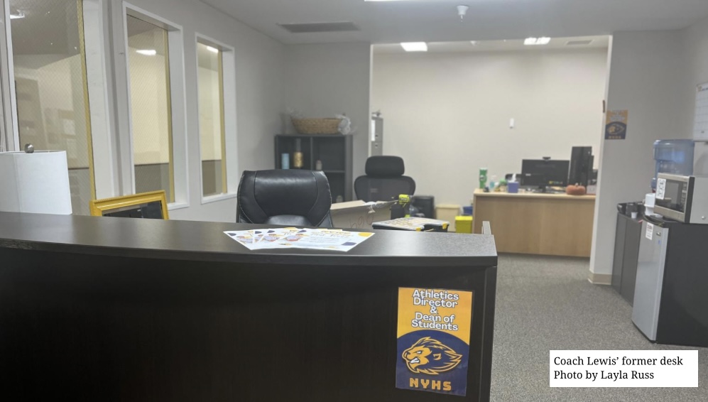 Coach Lewis’s former desk