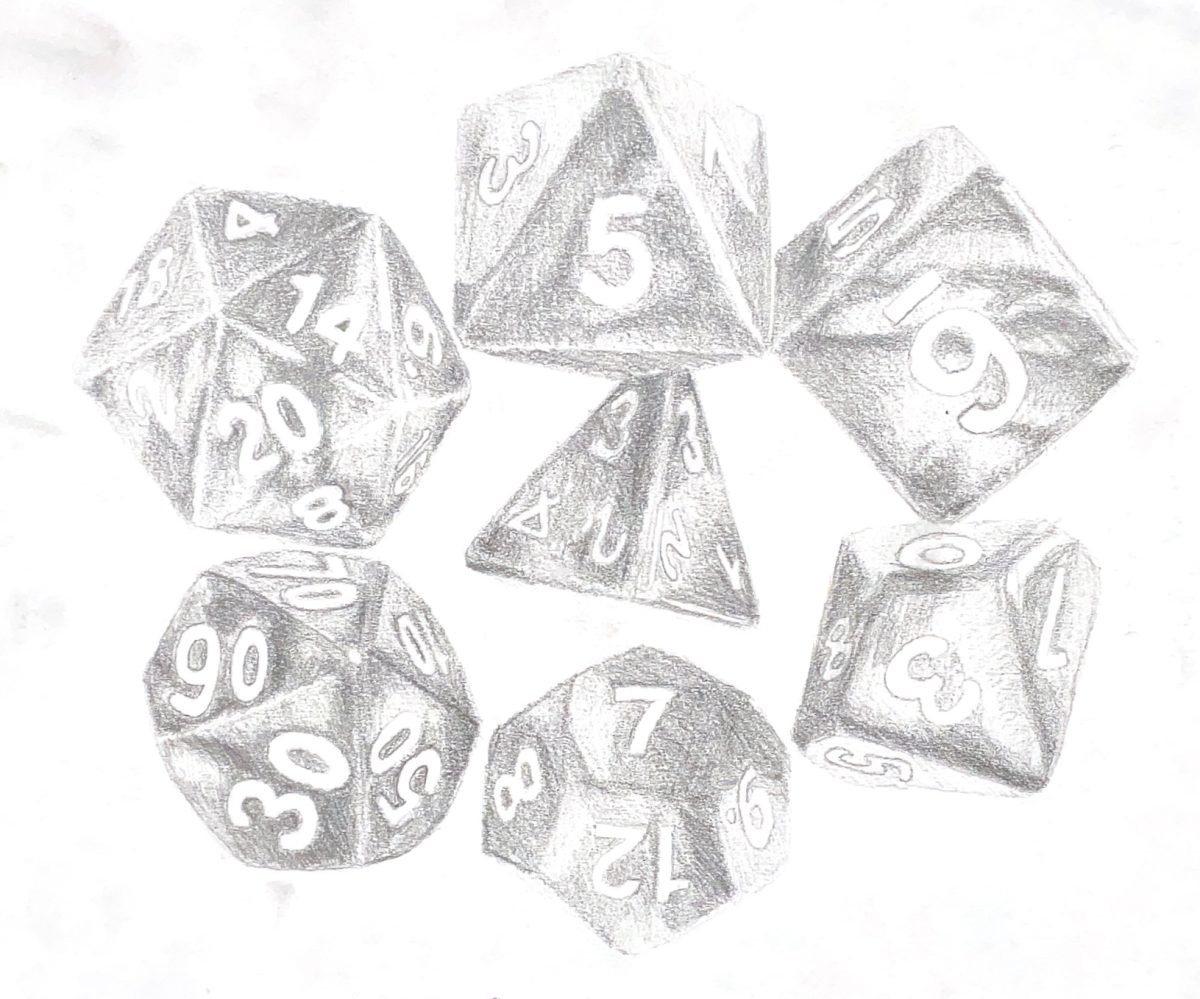 Illustration of Dungeons and Dragons dice